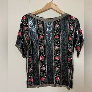 Gorgeous silk sequin party blouse